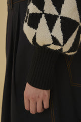 Black Heart Deco Knit Sweater