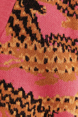 Pink Croco Knit Cardigan