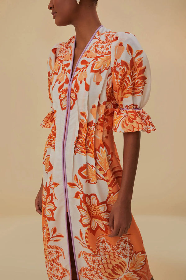 Aura Orange Midi Dress