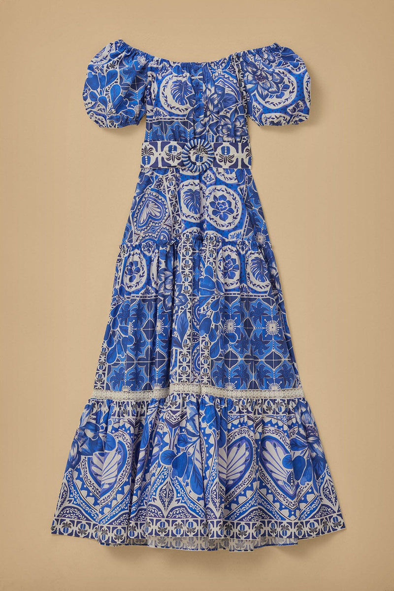 Blue Tile Dream Maxi Dress