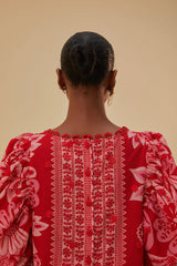 Flora Tapestry Red Blouse