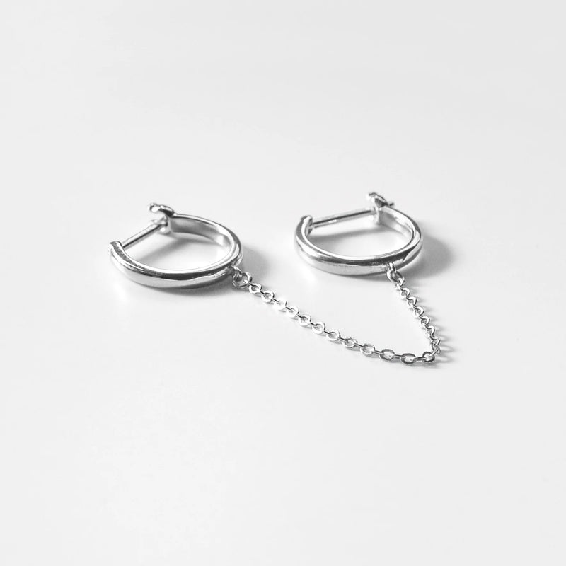 Remi Double Hoop Earring - Single Silver
