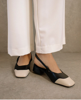 Noah - Black and White Leather Pumps