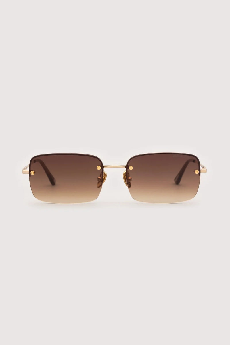 Jen Rectangular Sunglasses - Brown Lens
